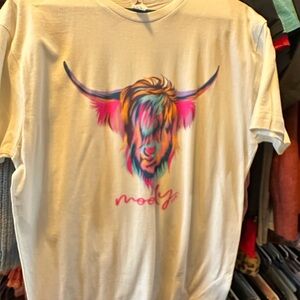 Colorful Highland Cow Graphic T-Shirt